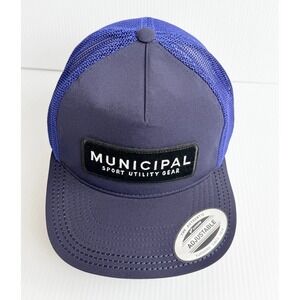 Municipal Sport Utility Gear Adjustable Mesh Trucker 4 Am Club Hat Blue OSFA